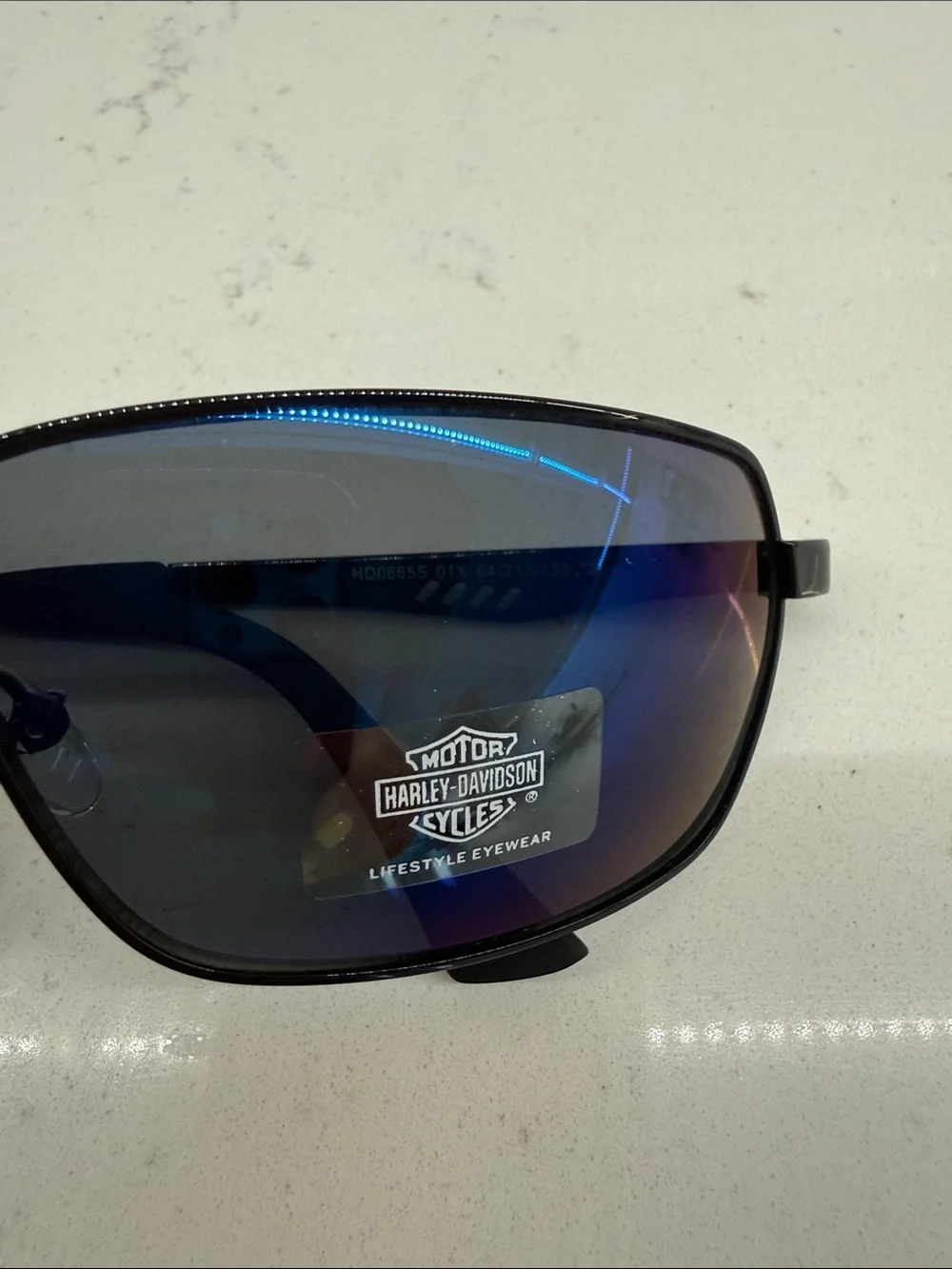 NWT Harley-Davidson Blue Mirrored Aviator Sunglasses